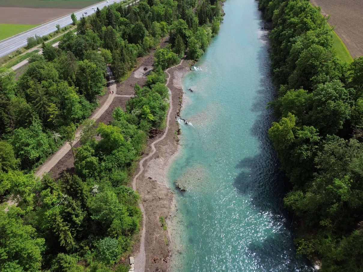 Aare; Hochwasserschutz Thalgut-Chesselau; Tiefbauamt des Kantons Bern