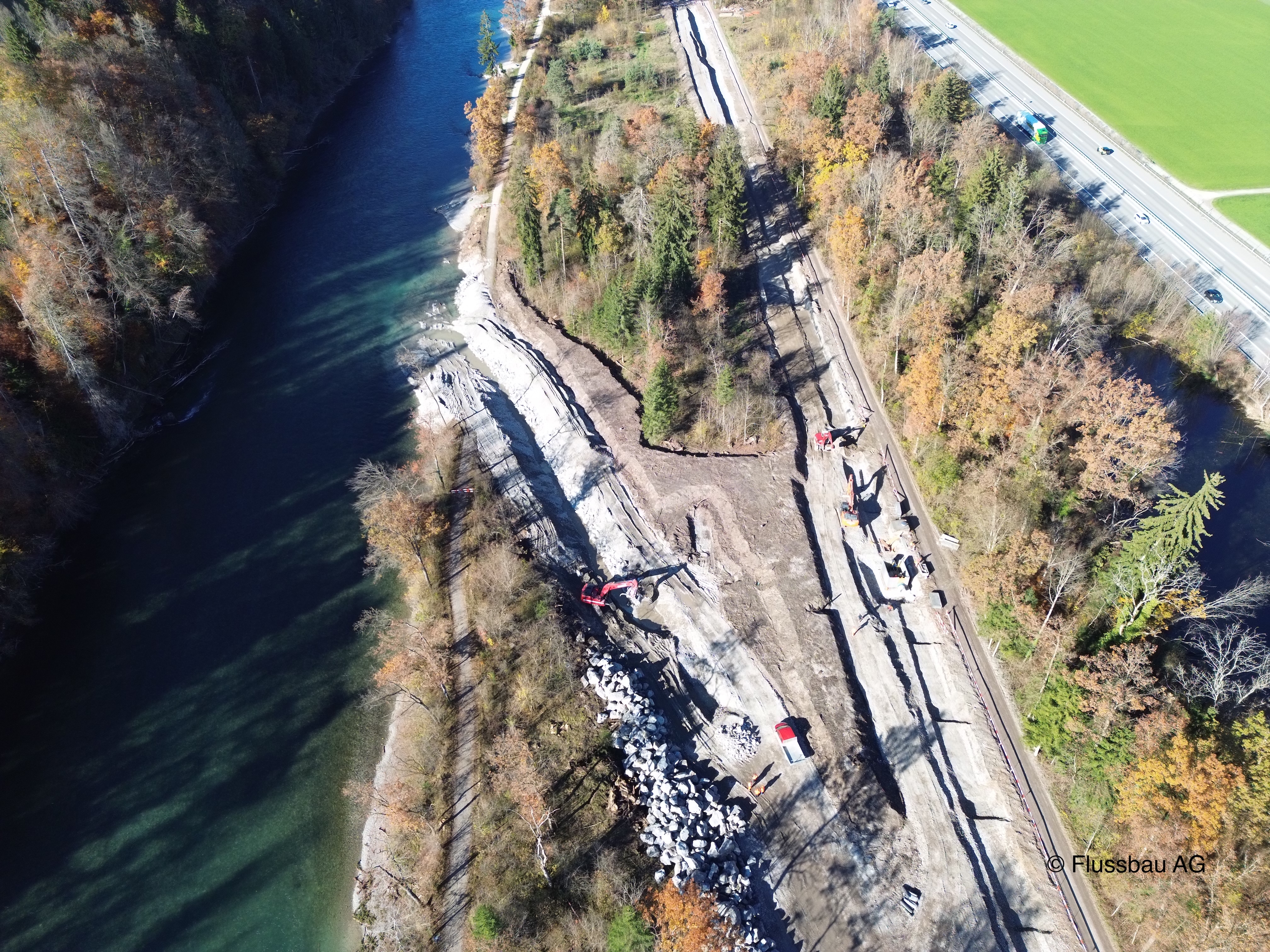 Aare; Wasserbauprojekt Thalgut-Chesselau; Tiefbauamt des Kantons Bern