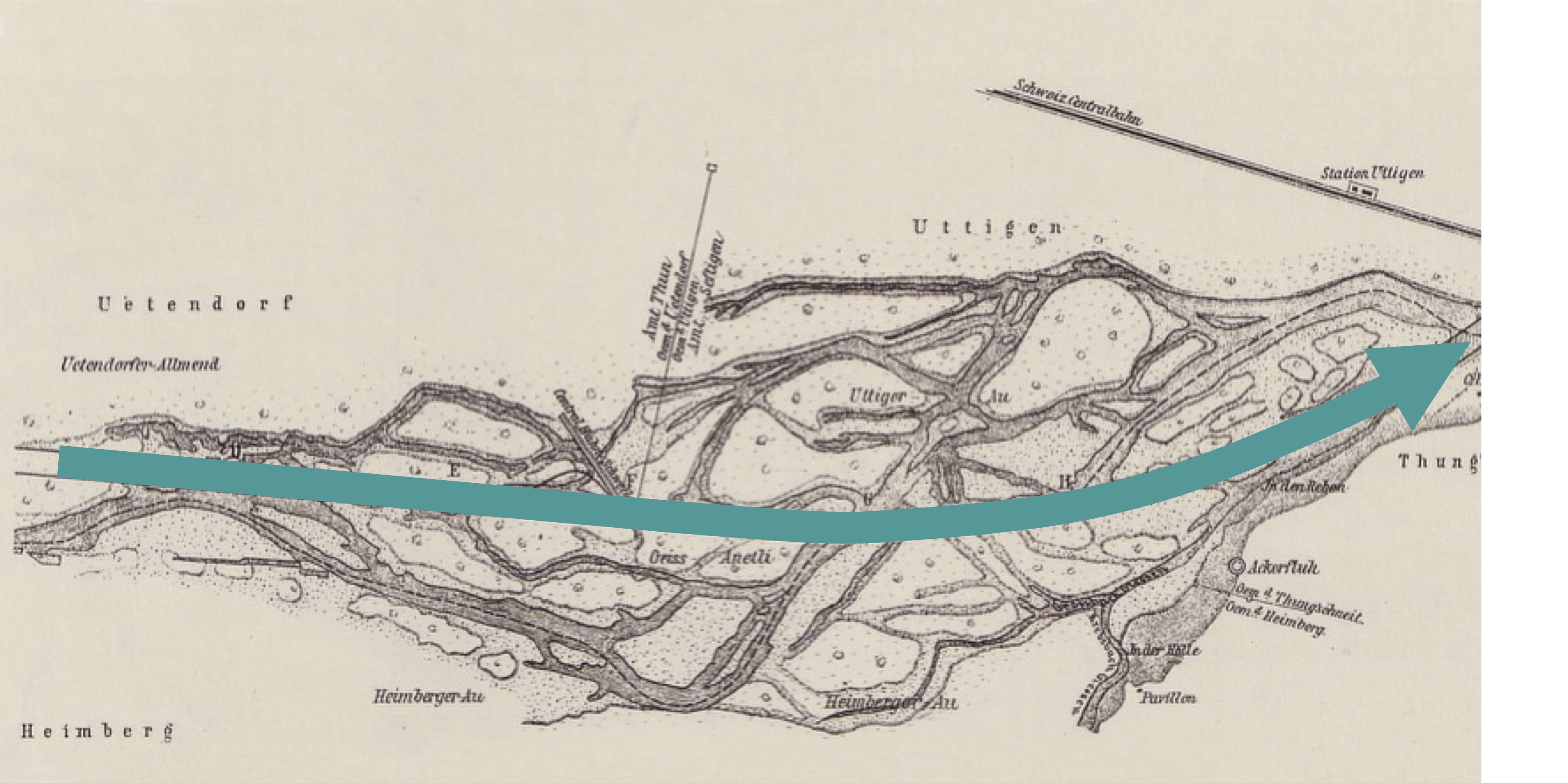 Aare; Wasserbauprojekt Thalgut-Chesselau; Tiefbauamt des Kantons Bern