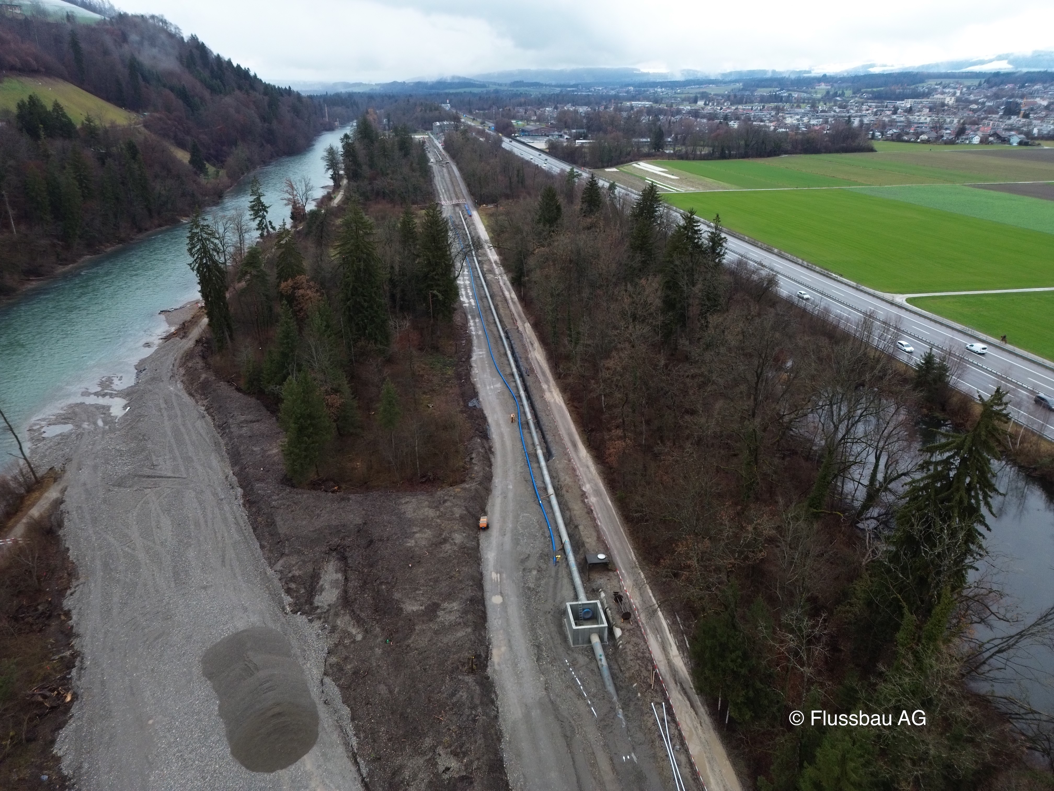 Aare; Wasserbauprojekt Thalgut-Chesselau; Tiefbauamt des Kantons Bern